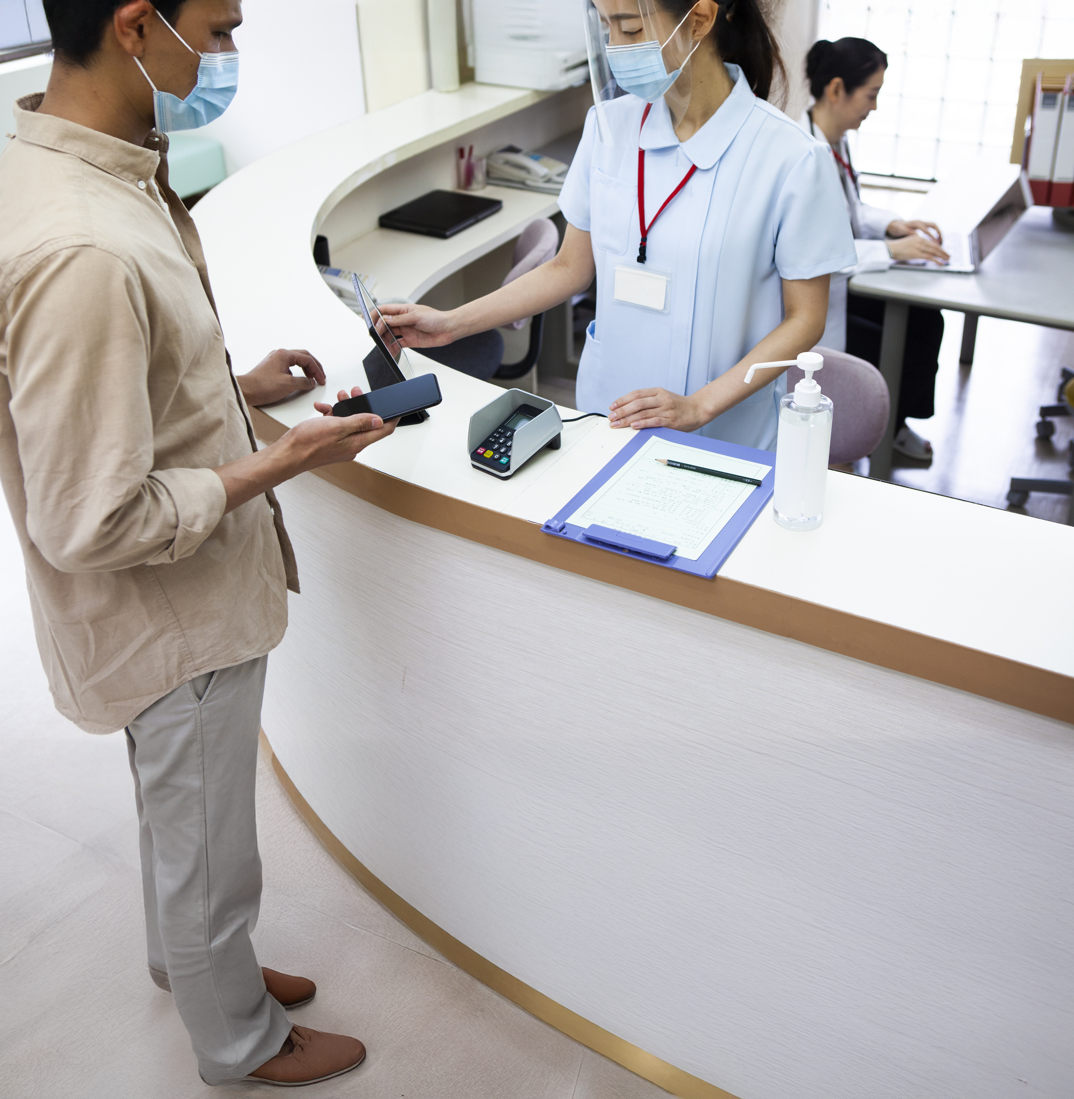 Healthcare professionals working